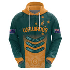 Custom Wallaroos Womens Rugby Zip Hoodie Aboriginal Dots Art