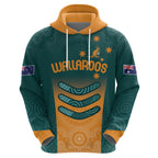 Custom Wallaroos Womens Rugby Zip Hoodie Aboriginal Dots Art