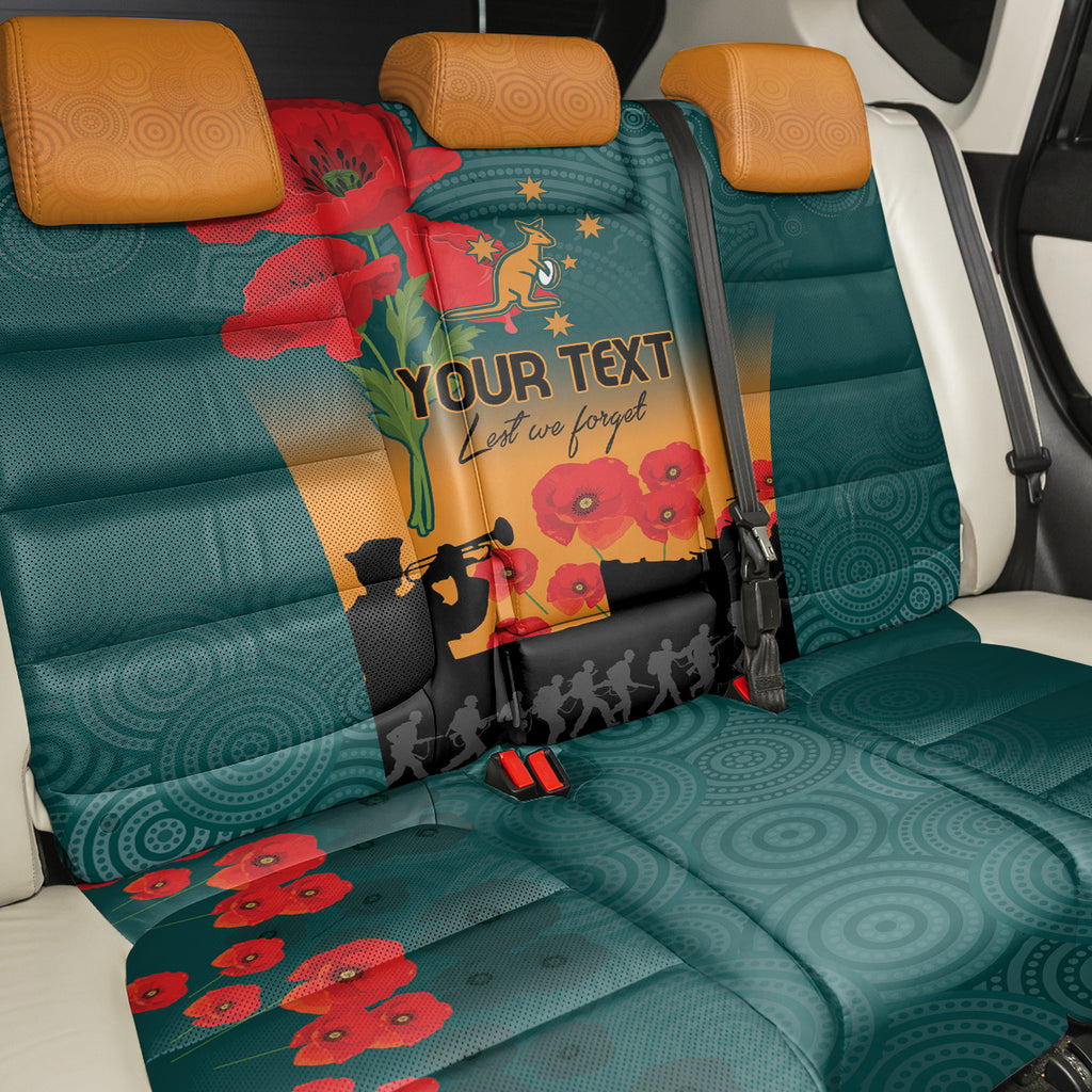 Custom Wallaroos Rugby ANZAC Back Car Seat Cover Poppy Soldier With Aboriginal Dots Art