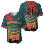 Custom Wallaroos Rugby ANZAC Baseball Jersey Poppy Soldier With Aboriginal Dots Art
