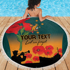 Custom Wallaroos Rugby ANZAC Beach Blanket Poppy Soldier With Aboriginal Dots Art