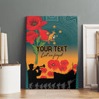 Custom Wallaroos Rugby ANZAC Canvas Wall Art Poppy Soldier With Aboriginal Dots Art
