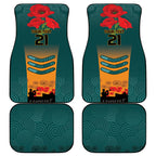 Custom Wallaroos Rugby ANZAC Car Mats Poppy Soldier With Aboriginal Dots Art