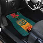 Custom Wallaroos Rugby ANZAC Car Mats Poppy Soldier With Aboriginal Dots Art