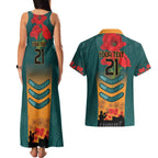 Custom Wallaroos Rugby ANZAC Couples Matching Tank Maxi Dress and Hawaiian Shirt Poppy Soldier With Aboriginal Dots Art