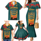 Custom Wallaroos Rugby ANZAC Family Matching Mermaid Dress and Hawaiian Shirt Poppy Soldier With Aboriginal Dots Art
