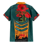 Custom Wallaroos Rugby ANZAC Family Matching Mermaid Dress and Hawaiian Shirt Poppy Soldier With Aboriginal Dots Art