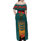 Custom Wallaroos Rugby ANZAC Family Matching Off Shoulder Maxi Dress and Hawaiian Shirt Poppy Soldier With Aboriginal Dots Art