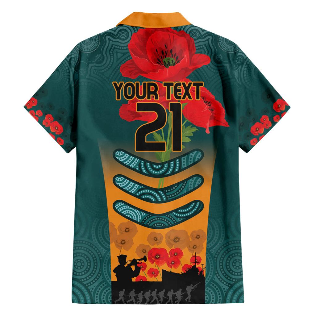 Custom Wallaroos Rugby ANZAC Family Matching Puletasi and Hawaiian Shirt Poppy Soldier With Aboriginal Dots Art