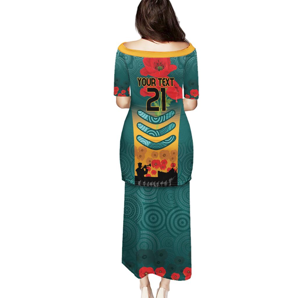Custom Wallaroos Rugby ANZAC Family Matching Puletasi and Hawaiian Shirt Poppy Soldier With Aboriginal Dots Art