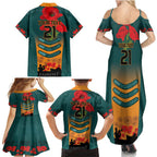 Custom Wallaroos Rugby ANZAC Family Matching Summer Maxi Dress and Hawaiian Shirt Poppy Soldier With Aboriginal Dots Art