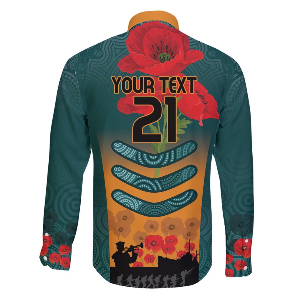 Custom Wallaroos Rugby ANZAC Family Matching Summer Maxi Dress and Hawaiian Shirt Poppy Soldier With Aboriginal Dots Art
