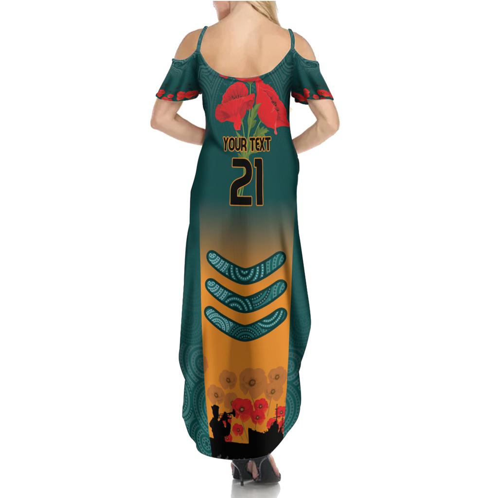 Custom Wallaroos Rugby ANZAC Family Matching Summer Maxi Dress and Hawaiian Shirt Poppy Soldier With Aboriginal Dots Art
