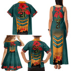 Custom Wallaroos Rugby ANZAC Family Matching Tank Maxi Dress and Hawaiian Shirt Poppy Soldier With Aboriginal Dots Art
