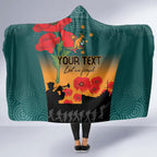 Custom Wallaroos Rugby ANZAC Hooded Blanket Poppy Soldier With Aboriginal Dots Art