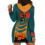 Custom Wallaroos Rugby ANZAC Hoodie Dress Poppy Soldier With Aboriginal Dots Art