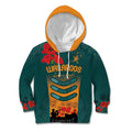 Custom Wallaroos Rugby ANZAC Kid Hoodie Poppy Soldier With Aboriginal Dots Art