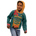 Custom Wallaroos Rugby ANZAC Kid Hoodie Poppy Soldier With Aboriginal Dots Art