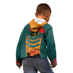 Custom Wallaroos Rugby ANZAC Kid Hoodie Poppy Soldier With Aboriginal Dots Art