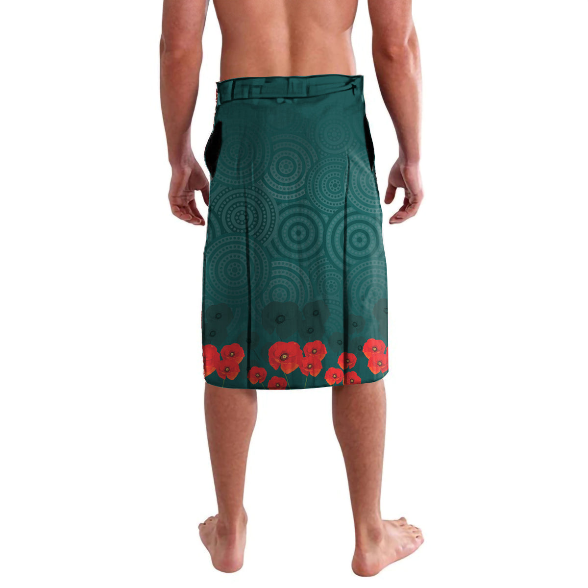 Custom Wallaroos Rugby ANZAC Lavalava Poppy Soldier With Aboriginal Dots Art