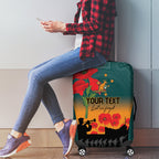 Custom Wallaroos Rugby ANZAC Luggage Cover Poppy Soldier With Aboriginal Dots Art