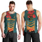 Custom Wallaroos Rugby ANZAC Men Tank Top Poppy Soldier With Aboriginal Dots Art