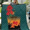 Custom Wallaroos Rugby ANZAC Quilt Poppy Soldier With Aboriginal Dots Art
