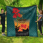 Custom Wallaroos Rugby ANZAC Quilt Poppy Soldier With Aboriginal Dots Art