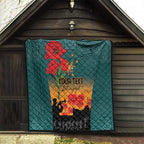 Custom Wallaroos Rugby ANZAC Quilt Poppy Soldier With Aboriginal Dots Art