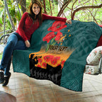 Custom Wallaroos Rugby ANZAC Quilt Poppy Soldier With Aboriginal Dots Art