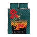 Custom Wallaroos Rugby ANZAC Quilt Bed Set Poppy Soldier With Aboriginal Dots Art