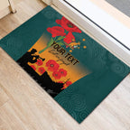 Custom Wallaroos Rugby ANZAC Rubber Doormat Poppy Soldier With Aboriginal Dots Art