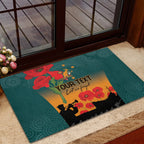 Custom Wallaroos Rugby ANZAC Rubber Doormat Poppy Soldier With Aboriginal Dots Art