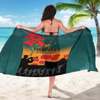 Custom Wallaroos Rugby ANZAC Sarong Poppy Soldier With Aboriginal Dots Art