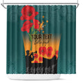 Custom Wallaroos Rugby ANZAC Shower Curtain Poppy Soldier With Aboriginal Dots Art