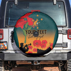 Custom Wallaroos Rugby ANZAC Spare Tire Cover Poppy Soldier With Aboriginal Dots Art