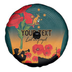 Custom Wallaroos Rugby ANZAC Spare Tire Cover Poppy Soldier With Aboriginal Dots Art