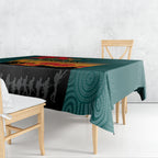 Custom Wallaroos Rugby ANZAC Tablecloth Poppy Soldier With Aboriginal Dots Art