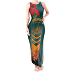 Custom Wallaroos Rugby ANZAC Tank Maxi Dress Poppy Soldier With Aboriginal Dots Art