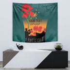 Custom Wallaroos Rugby ANZAC Tapestry Poppy Soldier With Aboriginal Dots Art