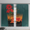 Custom Wallaroos Rugby ANZAC Window Curtain Poppy Soldier With Aboriginal Dots Art