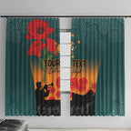 Custom Wallaroos Rugby ANZAC Window Curtain Poppy Soldier With Aboriginal Dots Art