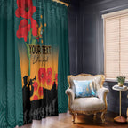 Custom Wallaroos Rugby ANZAC Window Curtain Poppy Soldier With Aboriginal Dots Art