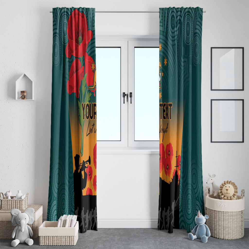 Custom Wallaroos Rugby ANZAC Window Curtain Poppy Soldier With Aboriginal Dots Art