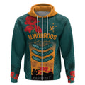 Custom Wallaroos Rugby ANZAC Zip Hoodie Poppy Soldier With Aboriginal Dots Art