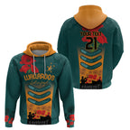 Custom Wallaroos Rugby ANZAC Zip Hoodie Poppy Soldier With Aboriginal Dots Art