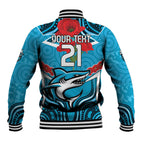 Custom Sharks Rugby ANZAC Baseball Jacket Gallipoli Soldier With Aboriginal Art