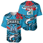 Custom Sharks Rugby ANZAC Baseball Jersey Gallipoli Soldier With Aboriginal Art
