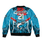 Custom Sharks Rugby ANZAC Bomber Jacket Gallipoli Soldier With Aboriginal Art