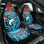 Custom Sharks Rugby ANZAC Car Seat Cover Gallipoli Soldier With Aboriginal Art